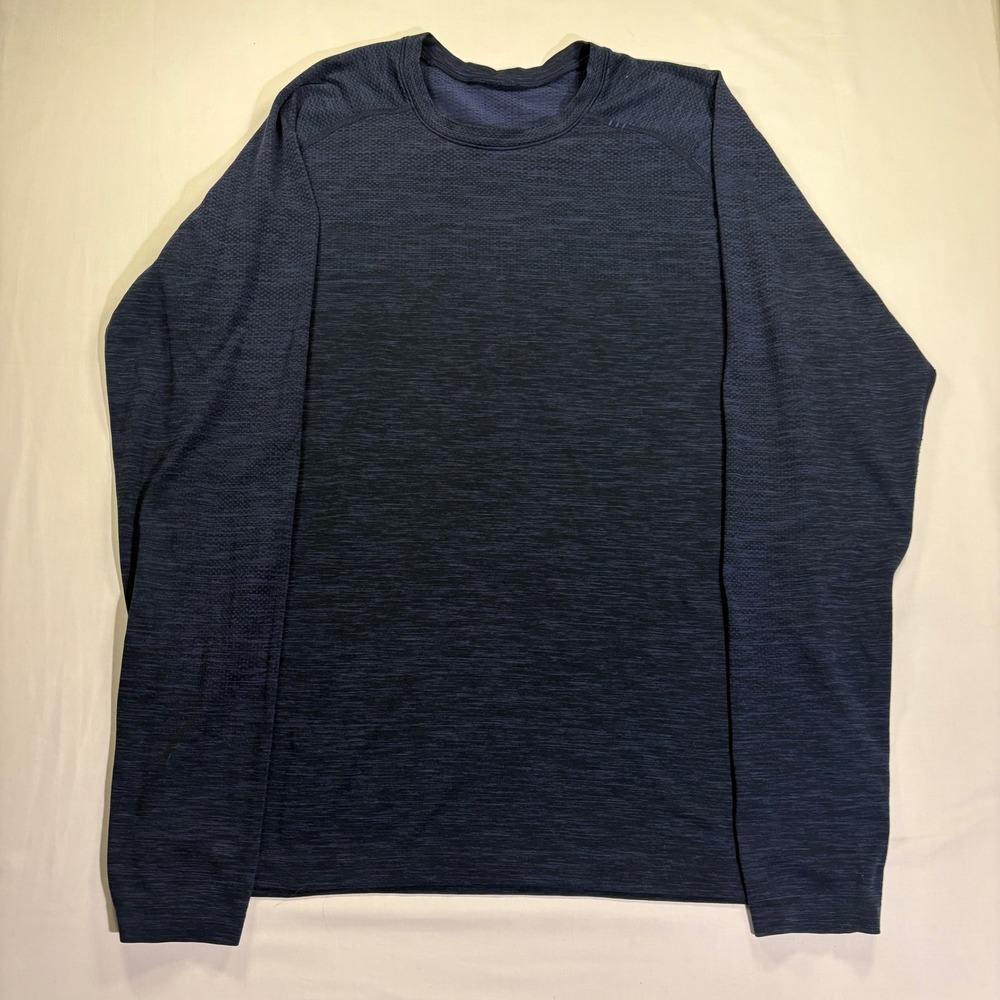 Lululemon Metal Vent Tech Long Sleeve Shirt Mens Large Navy Blue Heathered